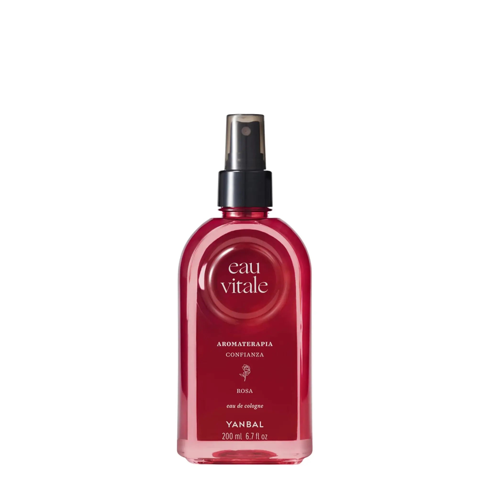 Eau Vitale Rosa de Yanbal, colonia de aromaterapia con extracto natural de rosa que promueve amor propio, confianza y bienestar emocional
