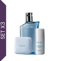 Set regalo para el Mes del Padre Yanbal Ohm con perfume masculino, jabón y desodorante, fragancia herbal cítrica de larga duración ideal para hombres elegantes y modernos en Colombia
