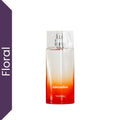 Perfume Yanbal Adrenaline Eau de Toilette para mujer sobre fondo blanco, fragancia floral cítrica con mandarina, naranja china y flor de loto
