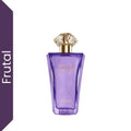 Perfume Dulce Vanidad Eau de Parfum Yanbal para mujer sobre fondo blanco, fragancia ambarada frutal con nectarina, frambuesa roja y anís estrella, perfume femenino elegante y dulce de larga duración.