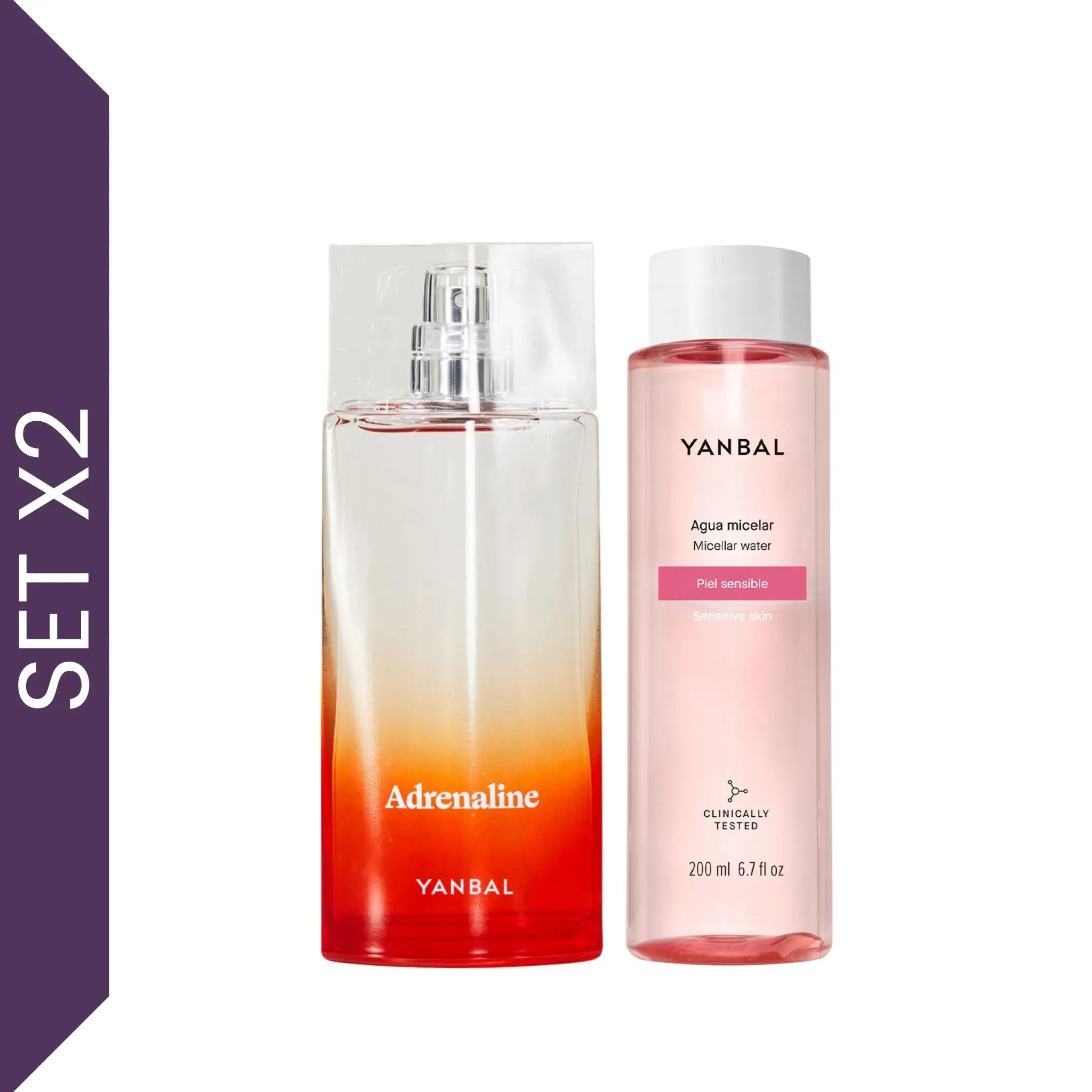Set x2 Adrenaline Eau de Toilette + Agua Micelar Piel Sensible