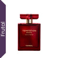 Perfume Yanbal Temptation Mystic Eau de Parfum para mujer sobre fondo blanco, fragancia femenina intensa con aroma a cereza, café y Amberwood